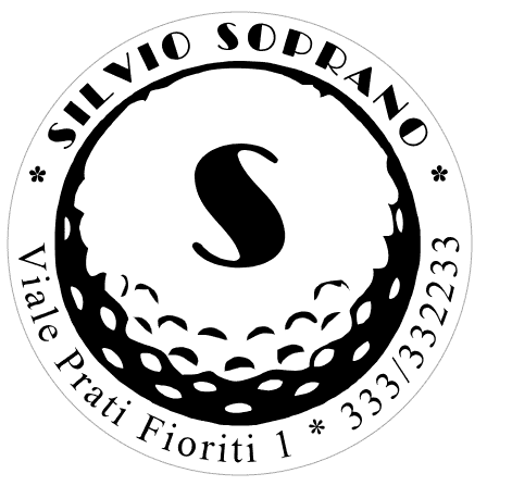 Timbro a Secco Monogram Golf Rotondo