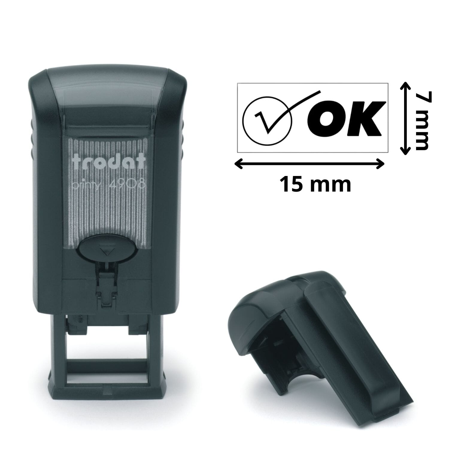 Timbro Preinchiostrato Personalizzato - Impronta 11x37 Mm, Montatura Blu, Fino A 2 Righe Di Testo - Foto 11