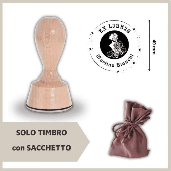 Ex Libris Oroscopo - Timbro Legno con Sacchetto