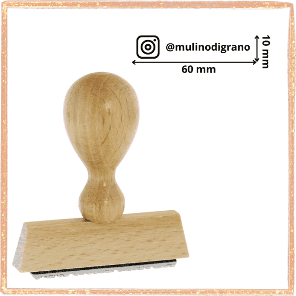 Timbro in Legno Rettangolare Personalizzato - 60 x 10 mm