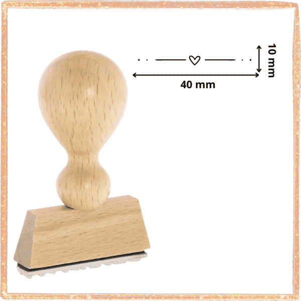 Timbro in Legno Rettangolare Personalizzato - 40 x 10 mm