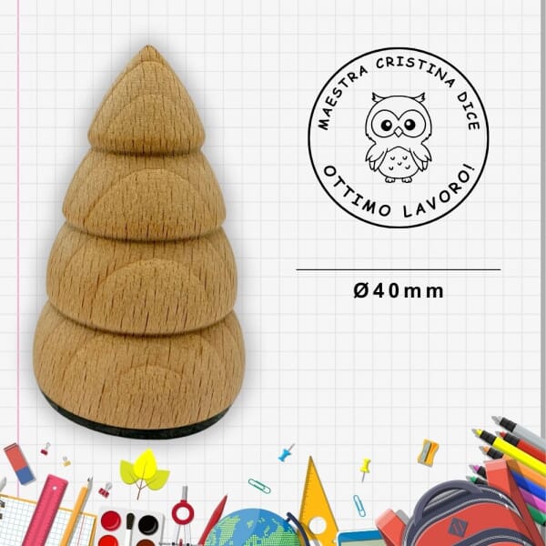 Timbro Legno Personalizzato Insegnante Animali Motivazionali