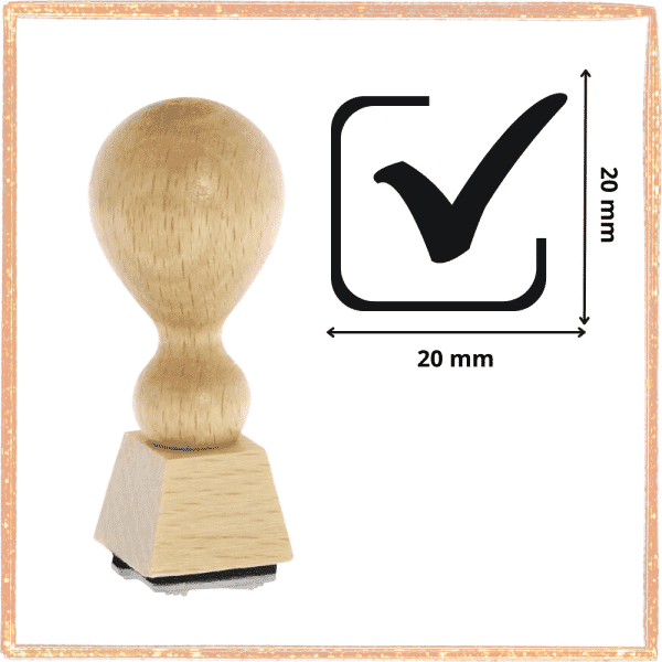 Timbro in Legno Quadrato Personalizzato - 20 x 20 mm