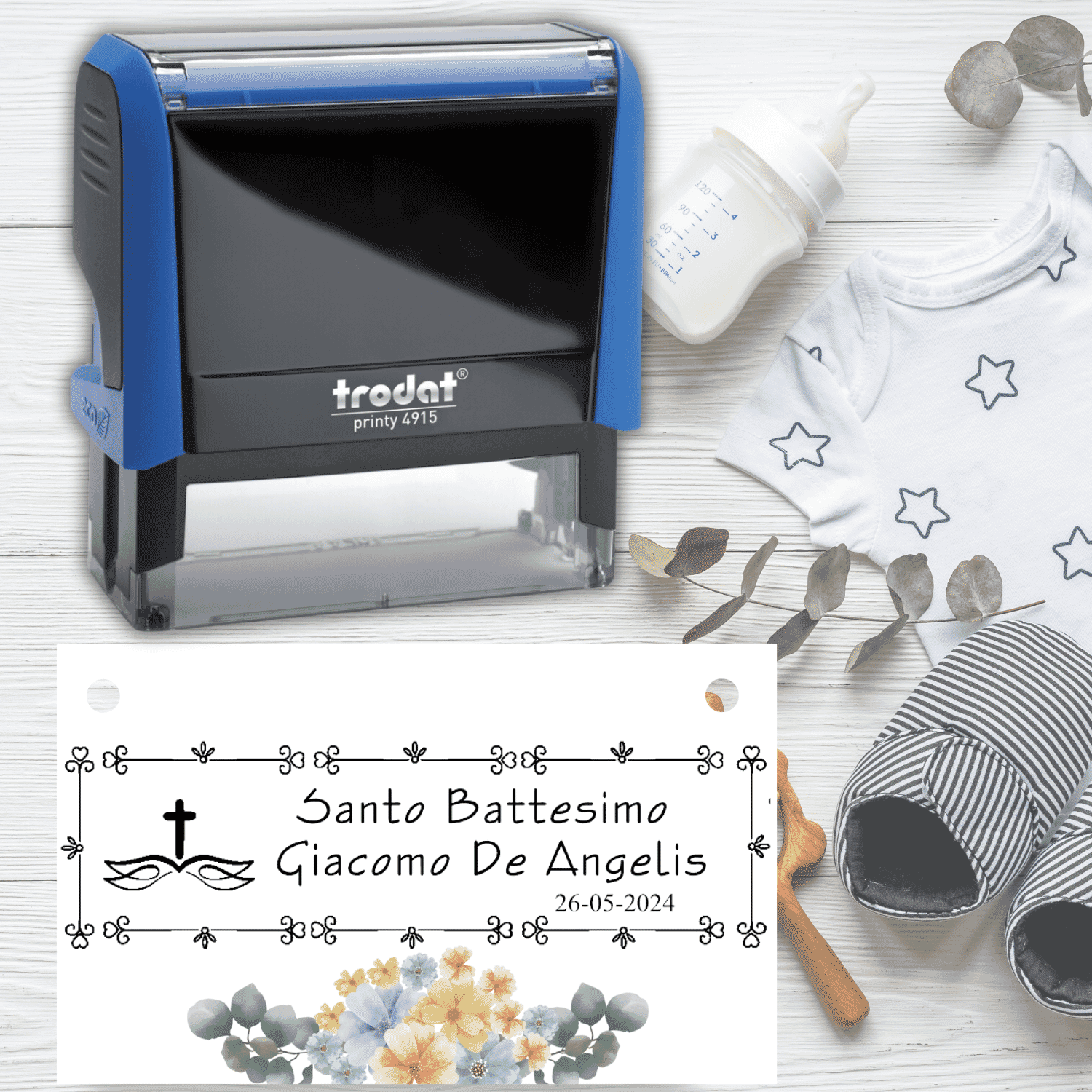 Timbro Personalizzato Per Vestiti Bambini - Doppia Faccia, 14x32 Mm, Motivi Cartoni Animati - Foto 3
