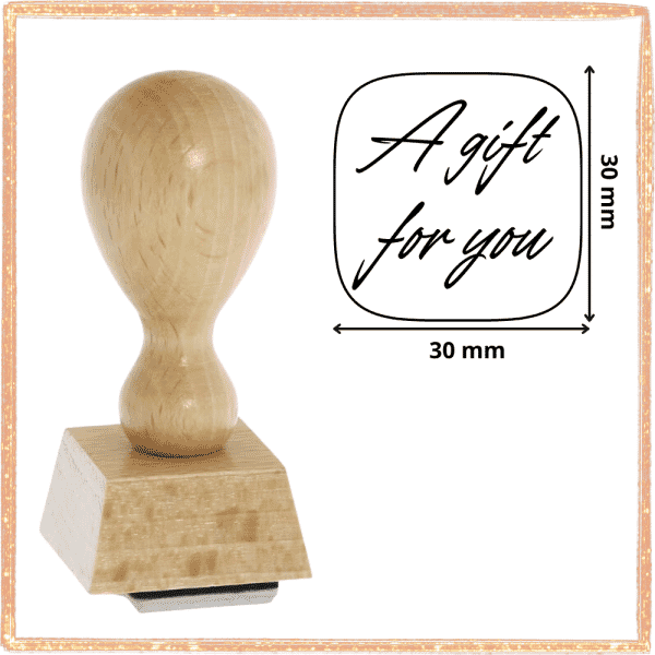 Timbro in Legno Quadrato Personalizzato - 30 x 30 mm