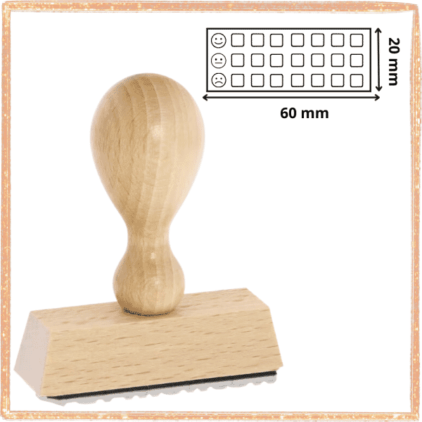 Timbro in Legno Rettangolare Personalizzato - 60 x 20 mm