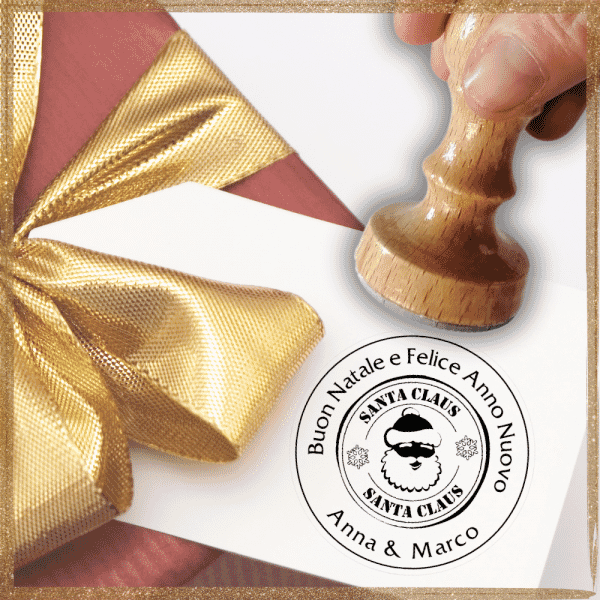 Timbro Natale In Gomma - Auguri In Tedesco, 6x7cm, Per Decorazioni - Foto 4