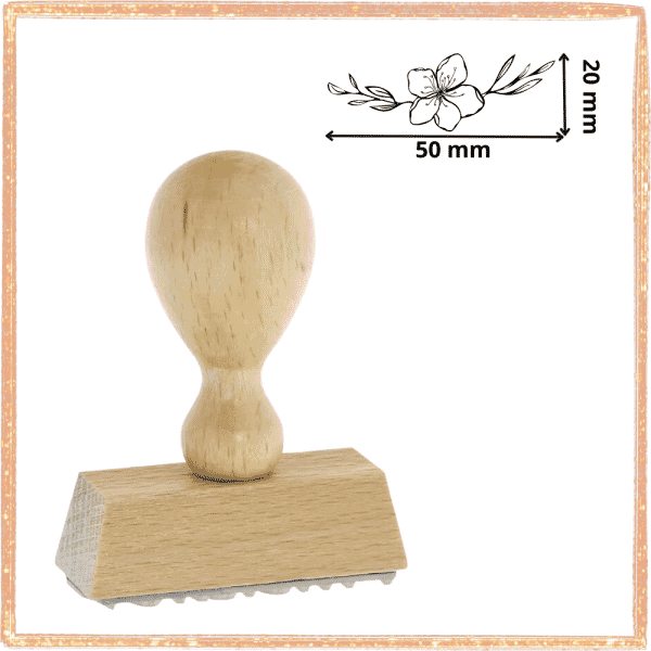Timbro in Legno Rettangolare Personalizzato - 50 x 20 mm
