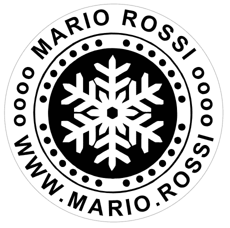 Timbro Rotondo Monogram Fiocco di neve (Trodat Printy 4642 - 42 mm)