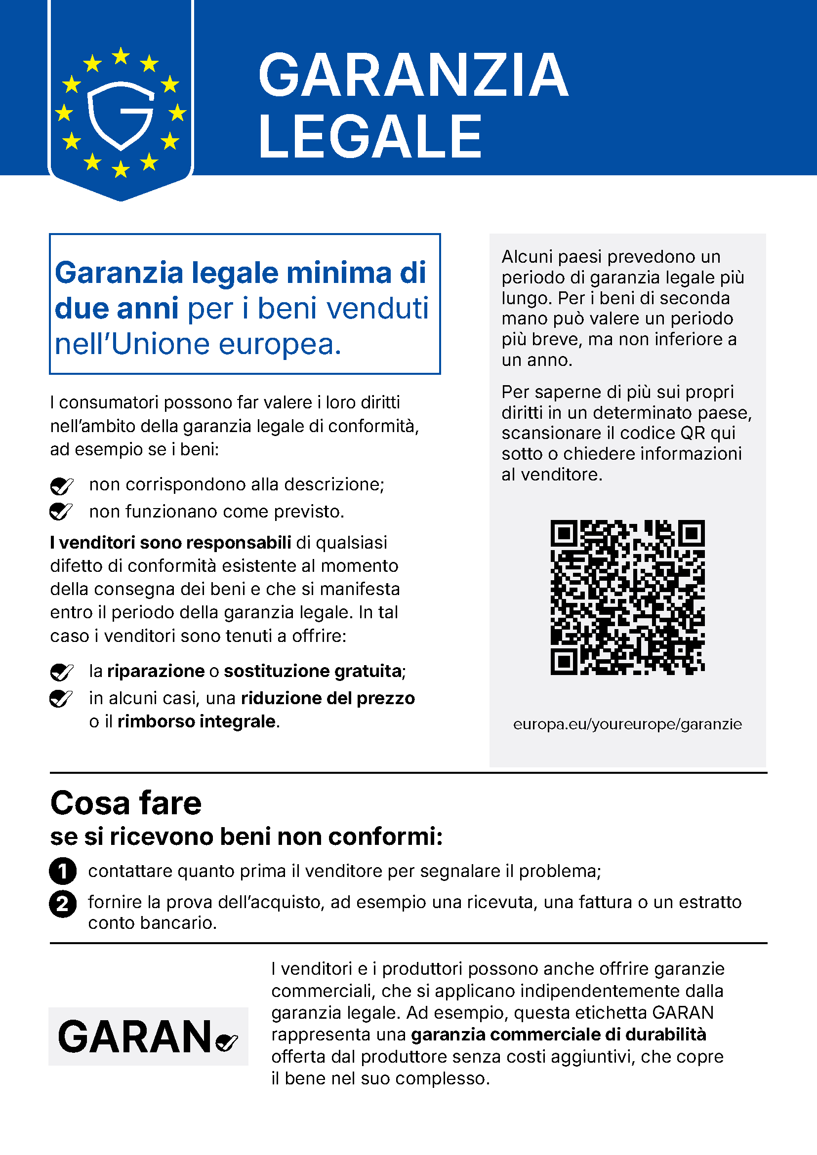 Etichetta di garanzia UE