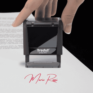 Timbrino autoinchiostrante 12x12mm nero chiaro pratico per insegnanti