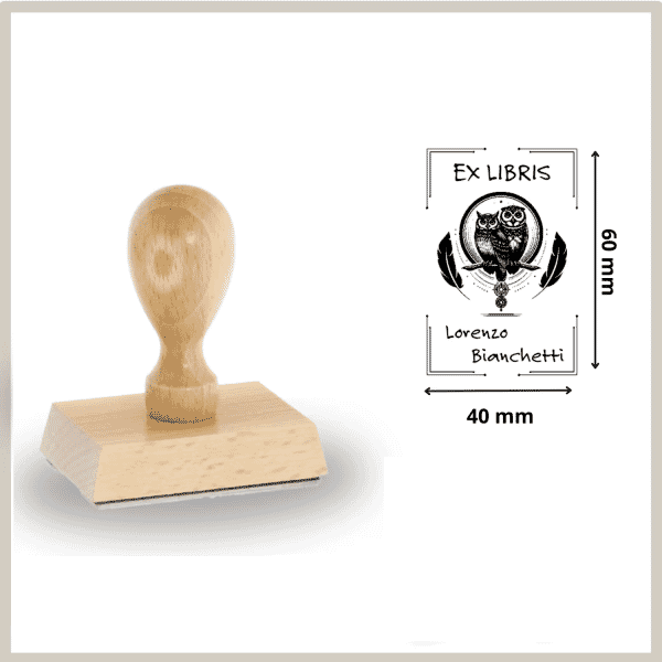 Ex Libris Legno Gufo